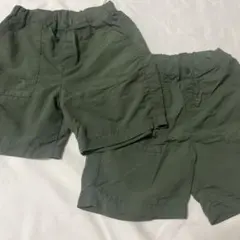 UNIQLO 半ズボン 120サイズ オリーブグリーン　2 点セット　双子保育園