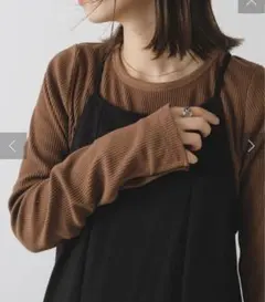 大人気完売品＊Kastane 2way 袖ボタンリブロンTEE