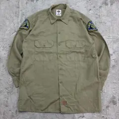 Dickies　ワークシャツ　長袖シャツ　M　ベージュ　古着