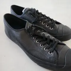 Converse ジャックパーセル 黒 レザー オールブラック 29cm