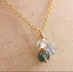 インディゴライトトルマリンｘブルートパーズｘアクアマリン（6mm）ネックレス