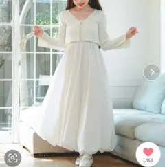 新品　powwa moreポワモア カーディガン付き2wayバルーンワンピース