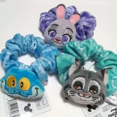 ズートピア2　ぴょこきゅんシュシュ　ジュディ　ゲイリー　パウバート　3個セット