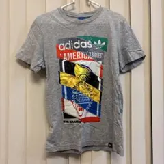 adidas グレー Tシャツ Tサイズ　アディダスオリジナル