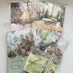 【66】風景 素材紙 紙もの 4種 レトロ コラージュ 海外 まとめ売り