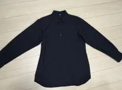 u*4様 MUJI Labo リネンリヨセル ジップアップワークシャツ 黒 Mサ