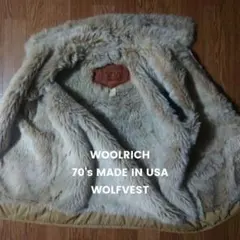 美品 ★USA製★ 70's WOOLRICH WOLF VEST sizeМ