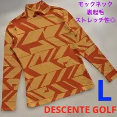 デサントゴルフ　レディース　モックネック 裏起毛　総柄　長袖　トップス　Lのサムネイル