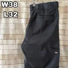 ディッキーズ ダブルニー ワークパンツ 刺繍 グレー 38×32