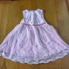 アクシーズファムキッズピンク刺繍ノースリーブドレス 120cm