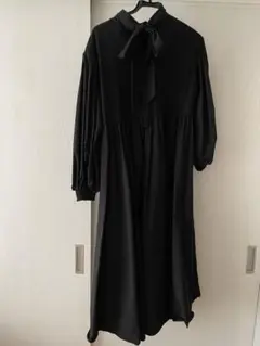 ナノユニバース6692219322 ブラックボウタイロングワンピース