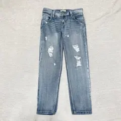 ブラウニー ダメージデニムパンツ(M)ブルー 大人カジュアル　個性派　ローライズのサムネイル