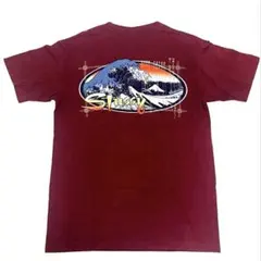 【希少】90s old STUSSY 葛飾北斎　USA紺タグ　ボルドーカラー
