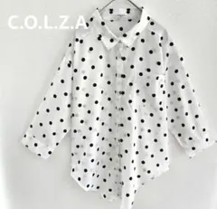 【COLZA】ハニーズ　M　ドット　シャツ　透け感　ブラウス　フロントボタン