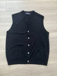 BrooksBrothersメリノウールニットベストSブラックブルックスブラザー