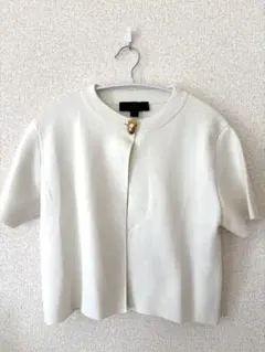 ZARA ゴールドボタン 半袖ニットカーディガン M