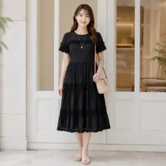 Super Beauty スーパービューティー レース ロングワンピース リボン
