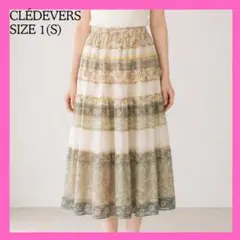 【クレデヴェール】夏シアー◎ 金ラメ総柄ティアードスカート 1（S）エスニックのサムネイル