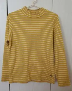 CROCODILE イエロー ボーダー タートルネック M