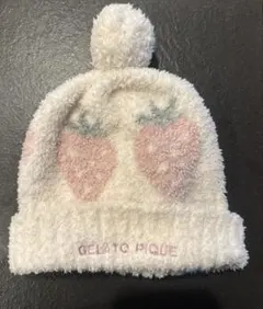gelato pique ジェラピケ いちご柄 ベビー帽子 ニット帽F