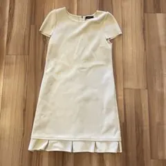 FOXEY アイボリー ニット半袖ワンピース 40