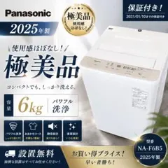☆529 洗濯機 パナソニック 25年 6キロ 極美品 設置無料 保証2031年