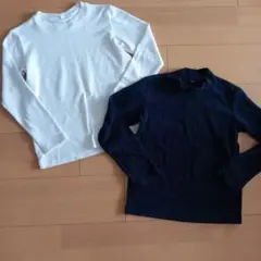 長袖カットソー 140サイズ ホワイト ネイビー 2色セット