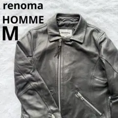 renoma HOMMEブラック シングルライダースジャケット Mのサムネイル