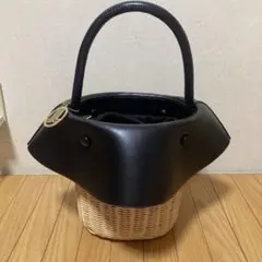 LANVIN ランバン　フリルラタンバッグ　カゴバッグ