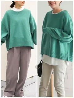 DOORS ハミルトンウールボートネックプルオーバー　グリーン