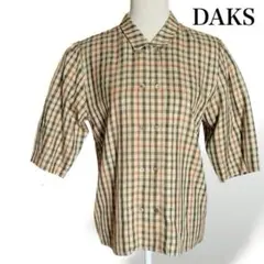 DAKS⭐️ダックス チェック シルク100% ブラウス シャツのサムネイル