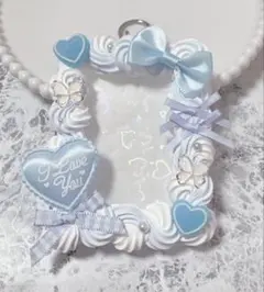 ホイップデコ 硬質トレカケース B8 水色 キーホルダータイプ 蝶TC-528