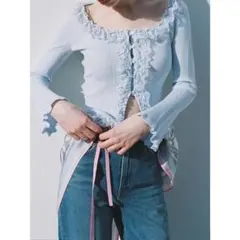 Sustainableフリルニットプルオーバー