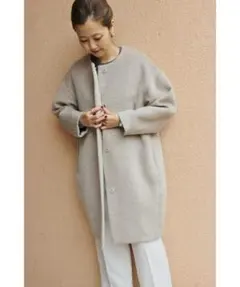 plageアルパカシャギーロングコート