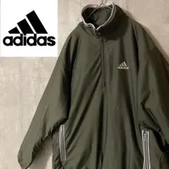 adidasアディダストラックジャケットハーフジップブルゾンプルオーバーカーキ緑