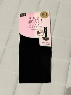 タイツ フェイクタイツ　M-L ブラック 80デニール