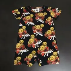 ヒステリックミニ オムツミニちゃん 半袖ロンパース 黒 80