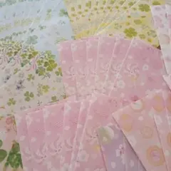 クローバーと和柄のデザインの平袋