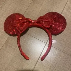 ミニーカチューシャ　レッドスパンコール