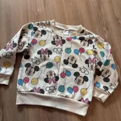 ミッキー・ミニー プリント トレーナー 110裏起毛