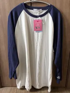 新品タグ付き しまむら saori ラグラン配色プルオーバー L ネイビーのサムネイル