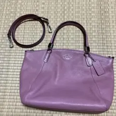 コーチ ピンク レザー ハンドバッグ　美品