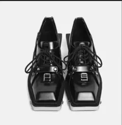 y2kスタッズ装飾ローファー　モード系グランジモード