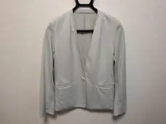 【新品未使用】ノーカラージャケット ライトグレー