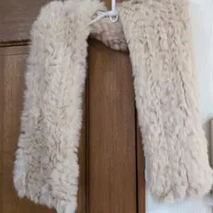 KUMIKYOKU ベージュファーマフラー