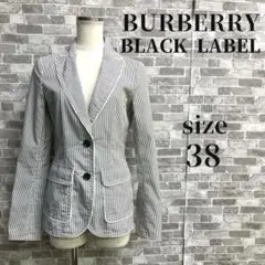 BURBERRY BLACK LABEL ストライプ柄　テーラードジャケット38のサムネイル