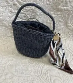 CasheCashe カシュカシュ かごバッグ ネイビーのサムネイル
