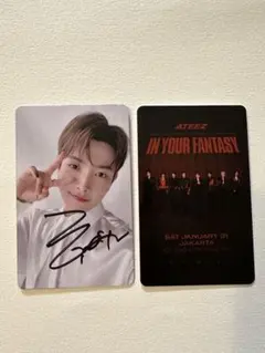 匿名配送ATEEZ ホンジュン　センドオフ サイン入りトレカジャカルタ