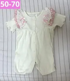 バースデイ　フタフタ　50-70 ロンパース　女の子 　ベビー　2way 半袖