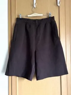 【未使用品】UNIQLO:Cスウェットワイドショーツ ブラウン Lサイズ
